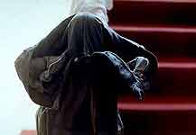 Wolfgang TILLMANS grey jeans over stairpost