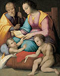 Andrea Piccinelli "The Holy Family with the Infant Baptist oil on panel"