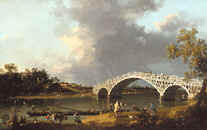 Canaletto, "Old Walton Bridge Over the Thames", (1754)  