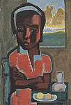 Robert Blackburn, Girl in Red, 1950